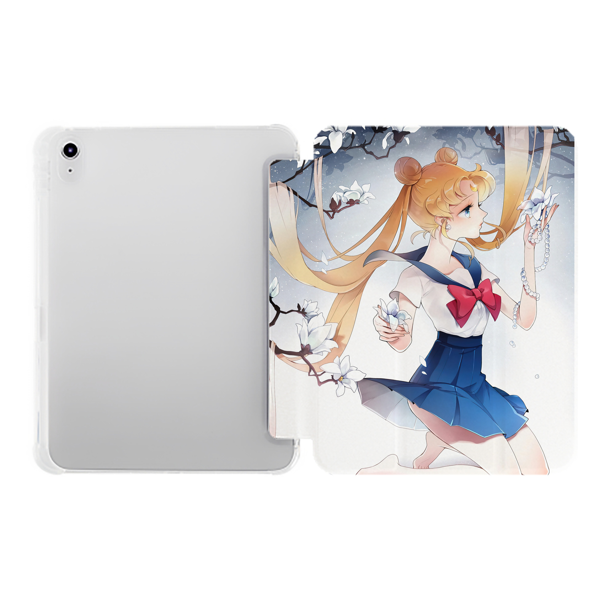 （画像用） 美少女戦士セーラームーン Sailor Moon IPad ケース ペン収納付き 三つ折りスタンド PUレザー×シリコン 対応機種9.5/10.5/10.9インチ